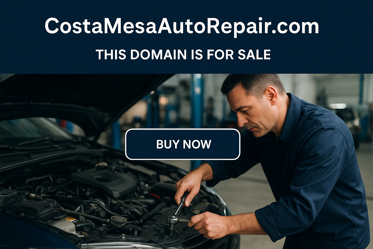 Auto repair shop mechanic working on car — costamesaautorepair.com for sale